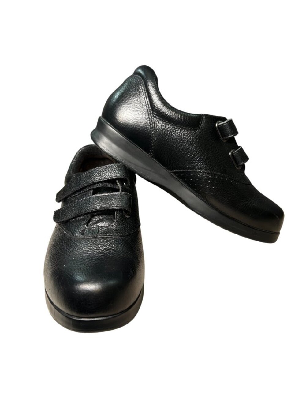 DREW Paradise 2 Black Leather Shoes Women's 7 W Hook Loop Orthopedic Diabetic